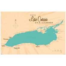 Lake Ontario, NY Lake Map Wall Mural