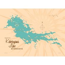 Kabetogama Lake, MN Lake Wall Map Mural