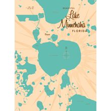 Lake Minnehaha, FL Lake Map Wall Mural