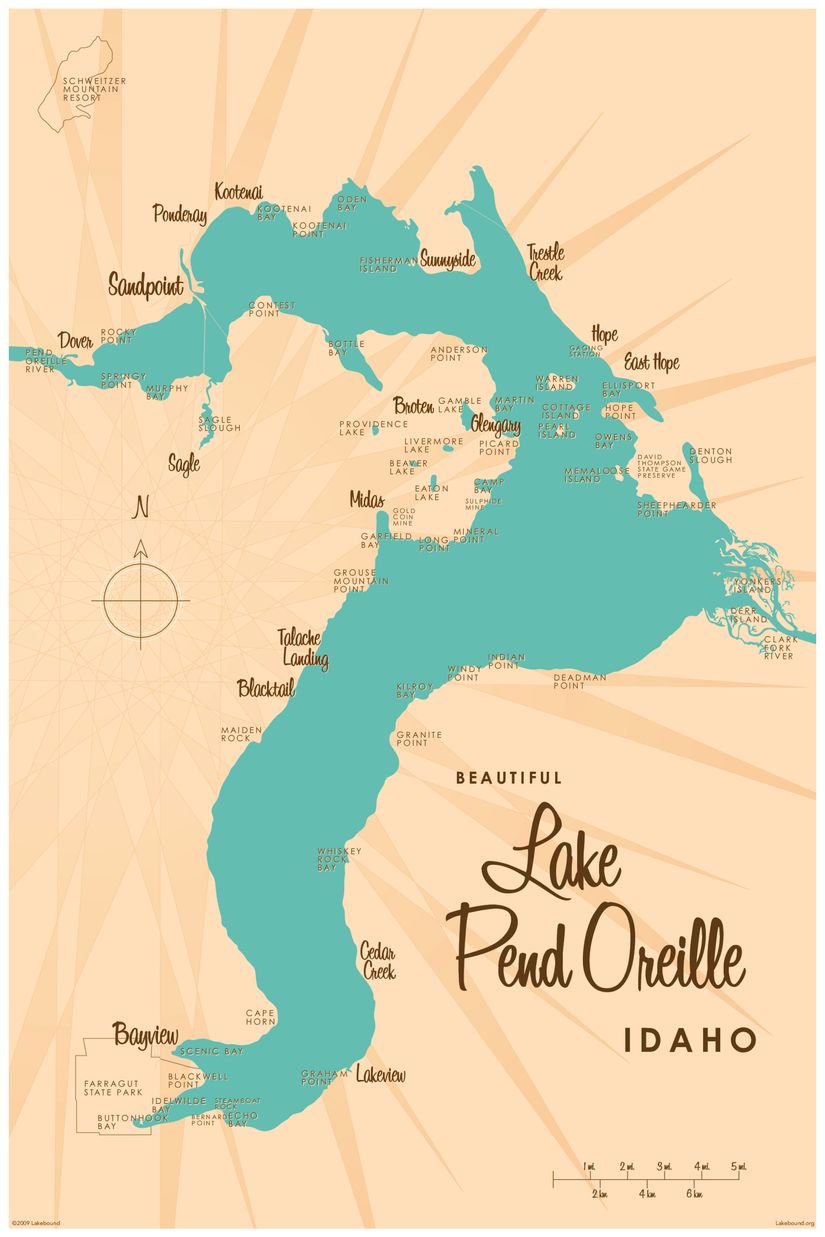 Lake Vermillion, MN Lake Map Wall Mural - Murals Your Way