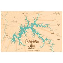Dale Hollow Lake, KY & TN Lake Map Wall Mural