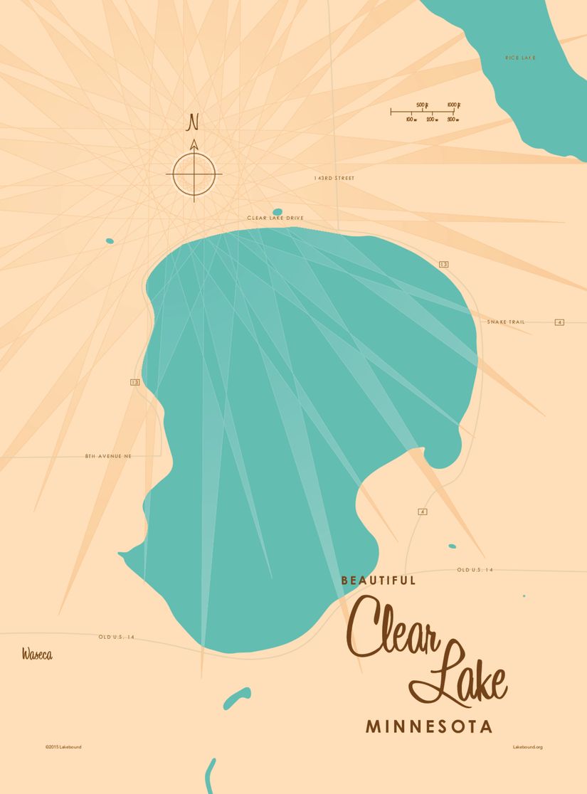 Clear-Lake-MN-Lake-Map-Mural-Wallpaper