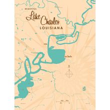 Lake Charles, LA Lake Map Wall Mural