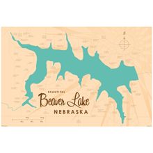 Beaver Lake, NE Lake Map Wall Mural