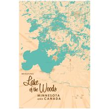 Lake Of The Woods, MN Lake Map Wall Mural