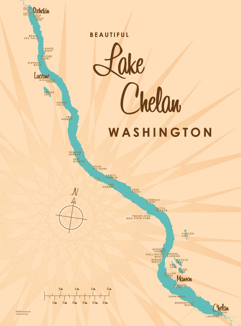 Lake-Chelan-WA-Lake-Map-Mural-Wallpaper