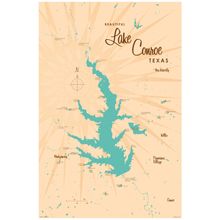 Lake Conroe, TX Lake Map Mural Wallpaper