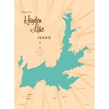 Hayden Lake, ID Lake Map Wall Mural