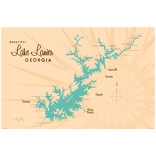 Lake Lanier, GA Lake Map Wall Mural
