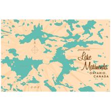 Lake Matinenda, Canada Lake Map Wallpaper Mural