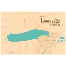 Donner Lake, CA Lake Map Wall Mural
