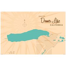 Donner Lake, CA Lake Map Wallpaper Mural