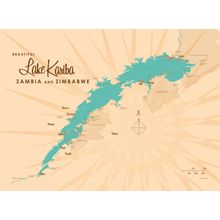 Lake Kariba Lake Map Wall Mural