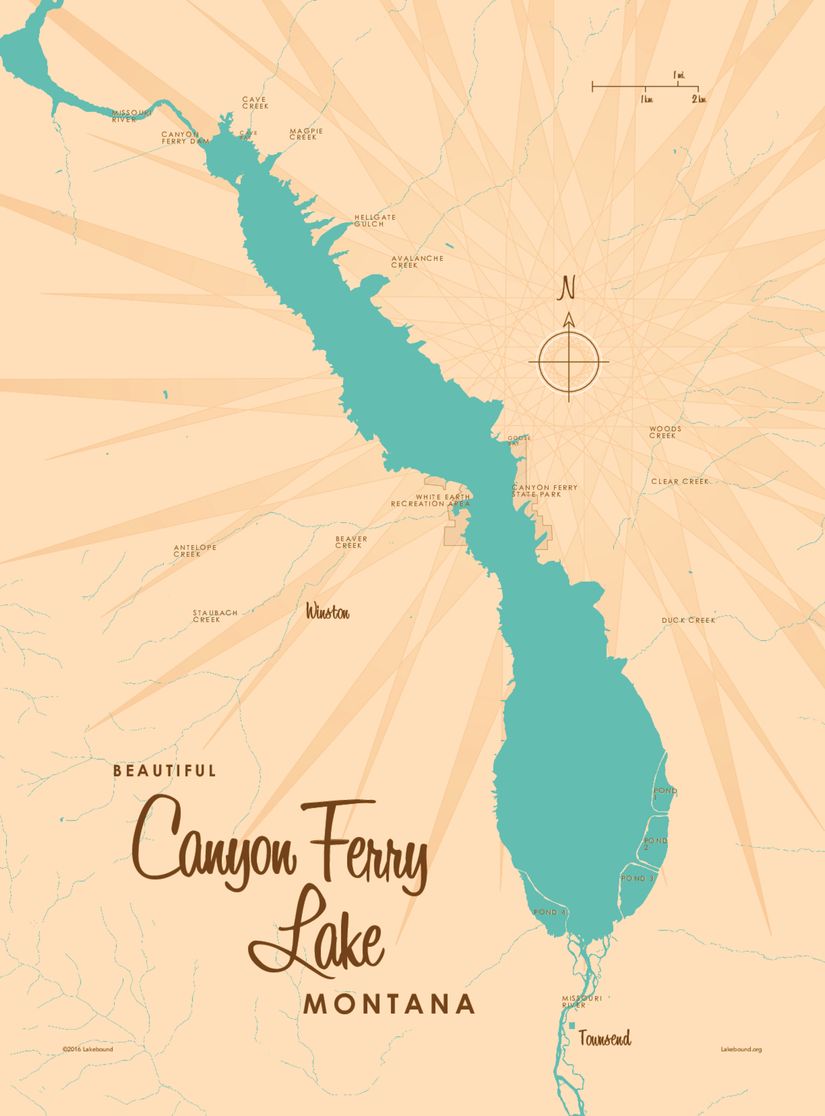 Canyon-Ferry-Lake-MT-Lake-Map-Wall-Mural