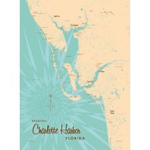 Charlotte Harbor, FL Lake Map Wallpaper Mural