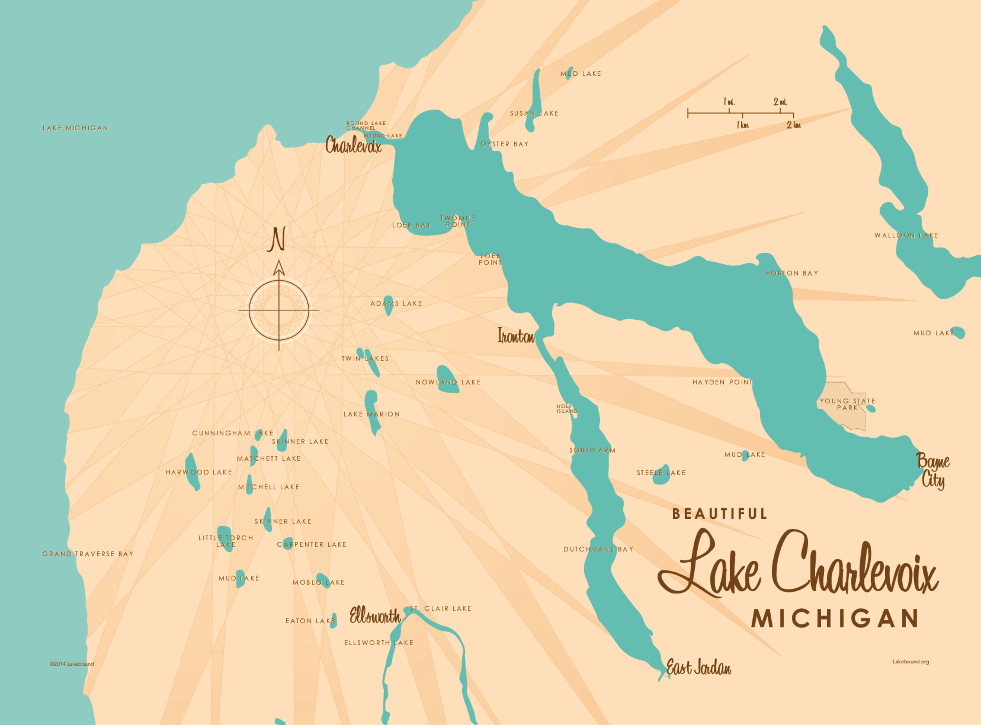 Lake Charles LA Lake Map Wall Mural Murals Your Way   MMIAMK1092 