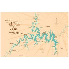 Table Rock Lake, MO Map Wall Mural