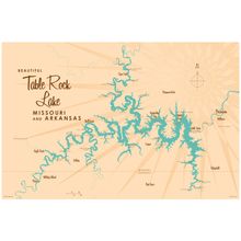 Table Rock Lake, MO Map Wallpaper Mural