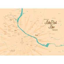Lady Bird Lake, TX Lake Map Wall Mural