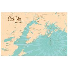 Cook Inlet, AK Lake Map Mural Wallpaper
