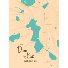 Dunn Lake, WI Lake Map Wall Mural