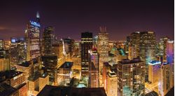Nighttime-View-Of-Chicago-Skyline-Wall-Mural
