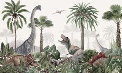 絵画 DINO PLANT Dino Jive Wallpaper Mural - Murals Your Way