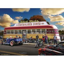 Streamliner Diner (No Text) Wall Mural