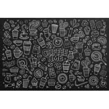 Coffee Time Doodle Wall Mural