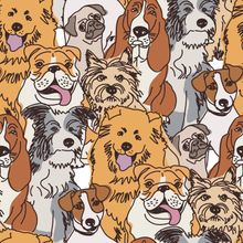 Crowded Dog Doodle Pattern Wallpaper