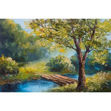 Colorful Summer Forest Oil Painting Wall Mural