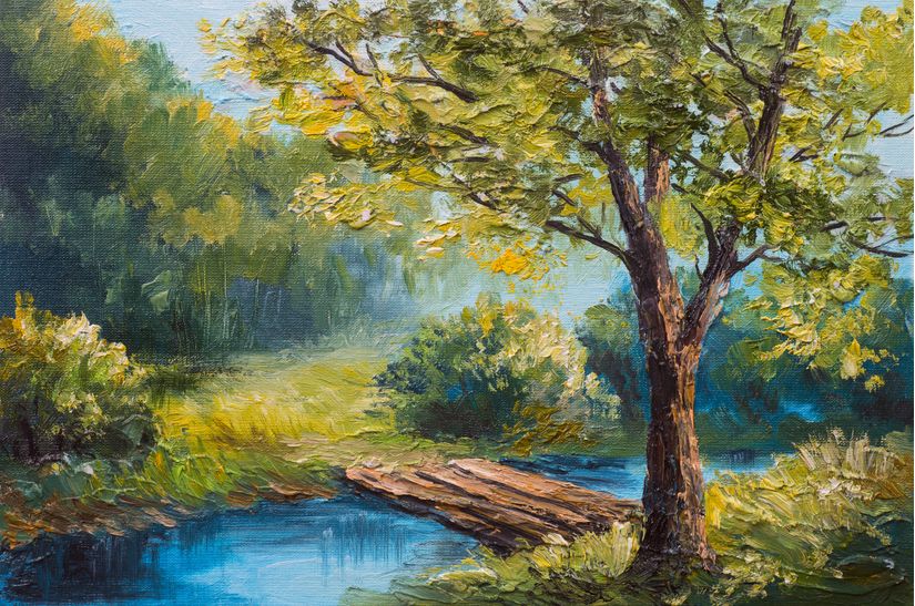 Colorful-Summer-Forest-Oil-Painting-Wall-Mural