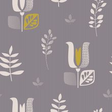 Retro Folk Art Tulip Pattern Wallpaper