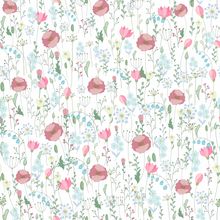 Pink Wildflower Pattern Wallpaper