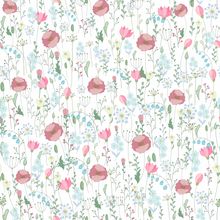 Pink Wildflower Pattern Wallpaper