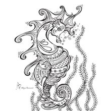 Colorable Seahorse Wall Mural