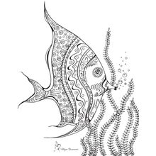 Colorable Tropical Fish Wall Mural