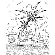 Colorable Tropical Paradise Wall Mural