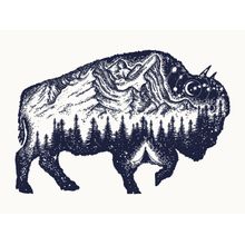 Bison Tourism Woodblock Wall Mural