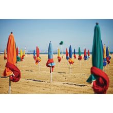 Colorful Umbrellas On Beach Of Deauville Wall Mural