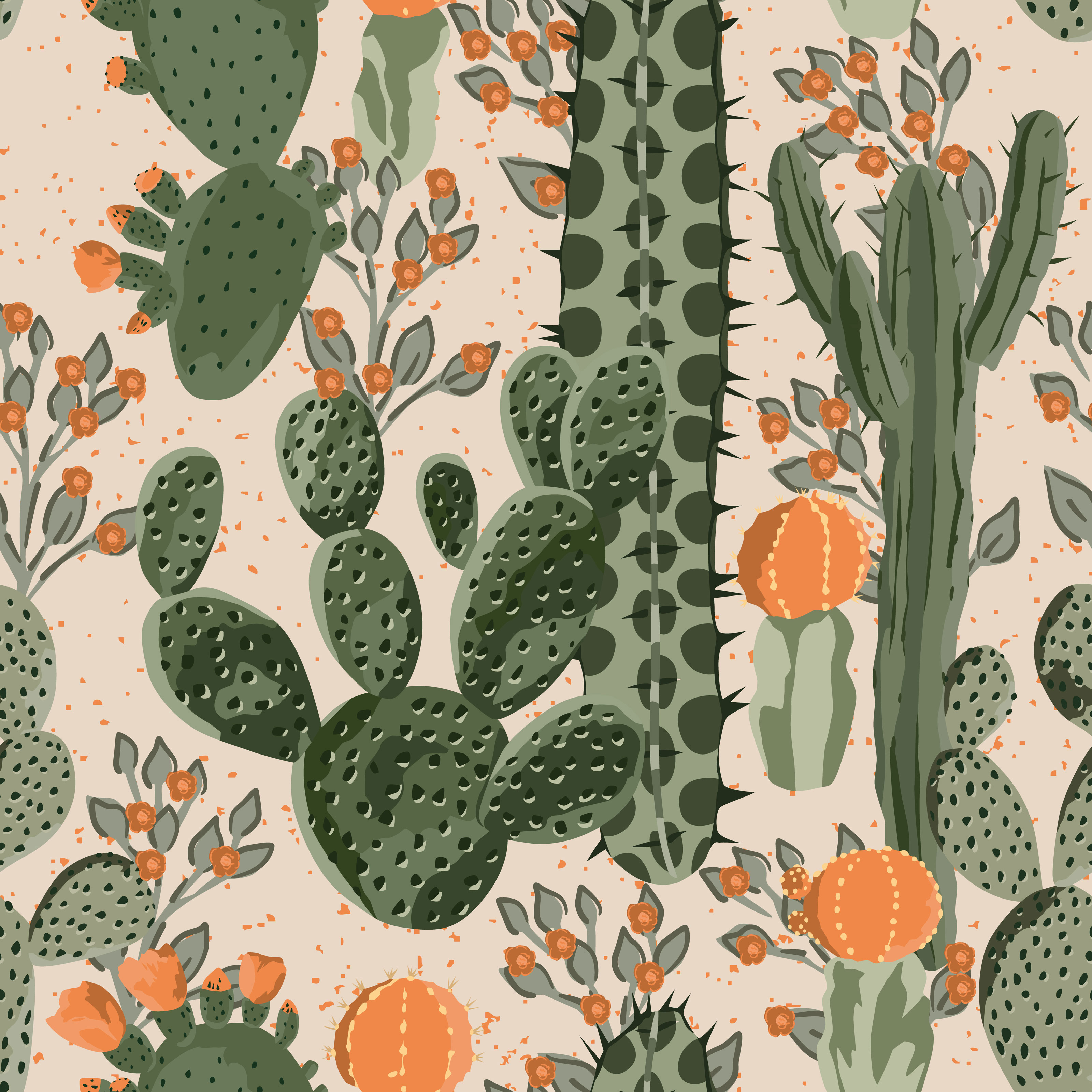 cactus pattern wallpaper
