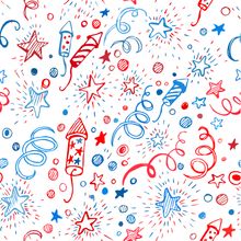 4th Of July Doodle Pattern Wallpaper