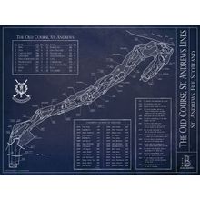 St Andrews Old Course Blueprint Wall Mural
