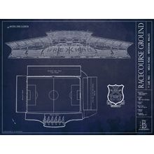 Wrexham Racecourse Ground Blueprint Wall Mural