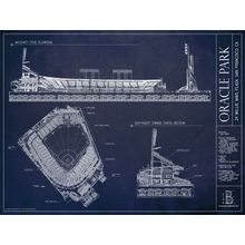 Oracle Park Blueprint Wall Mural