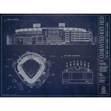 Guaranteed Rate Field Blueprint Wall Mural