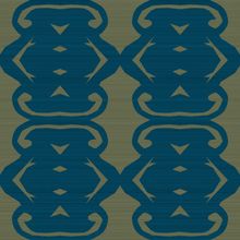 Oakmoss Loyal Blue Ice Crystal Pattern Wallpaper