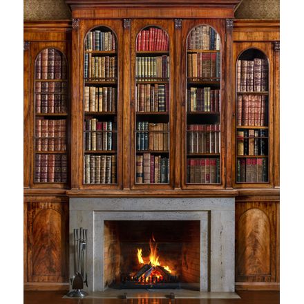 Old Books On Wooden Bookcase Wall Mural - Murals Your Way