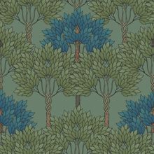 Vintage Twisting Trees Pattern Wallpaper