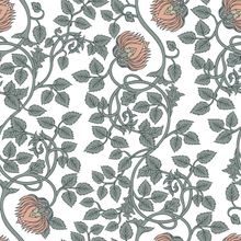 Vintage Flower Vines Pattern Wallpaper